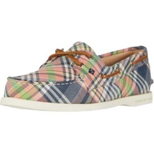NWOT Plaid Sperry Top Siders Sz 8